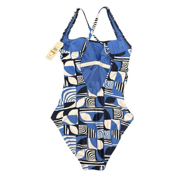 Nautica One-Piece Blue White Pattern Swimsuit Size Small - Picture 2 of 3